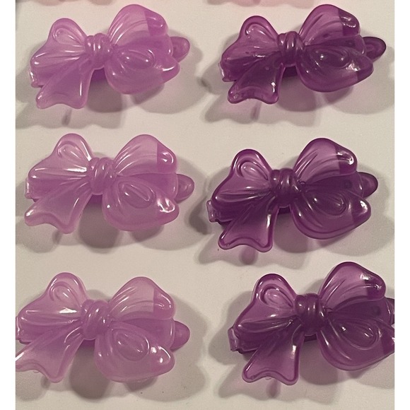 Vintage Lot Girl's Hair Clip Bows Barrettes Translucent Colorful 80's 90's Y2K - Picture 10 of 13